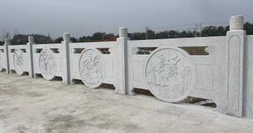 保山芝麻白河道栏杆 石材栏杆