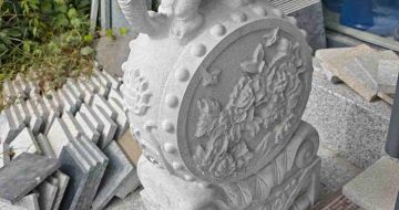 保山芝麻白抱鼓石 庭院抱鼓石