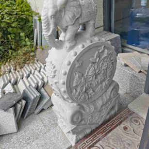 保山芝麻白抱鼓石 庭院抱鼓石