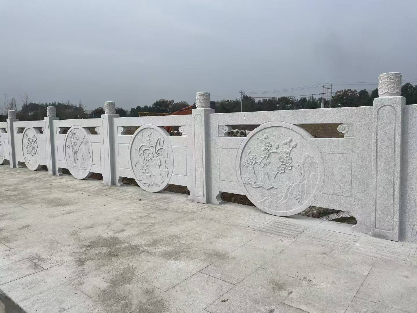 保山芝麻白河道栏杆 石材栏杆